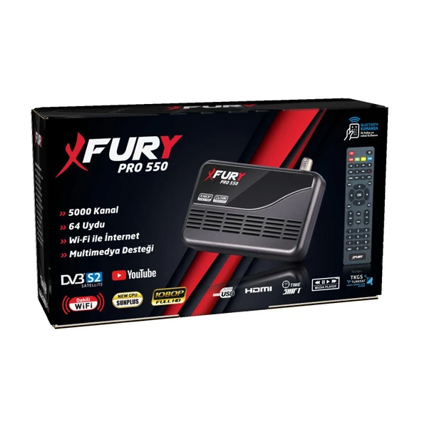 Fury Pro 550 Çanaklı Çanaksız Wi-fi Dahil Full Hd Uydu Alıcısı - 3