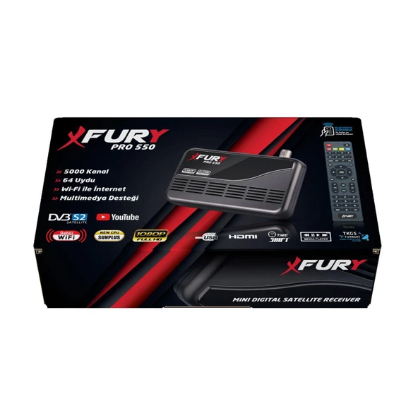 Fury Pro 550 Çanaklı Çanaksız Wi-fi Dahil Full Hd Uydu Alıcısı - 10