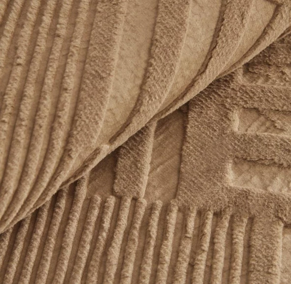 Karaca Home Rita Açık Kahve Tek Kişilik Emboss Battaniye - 3