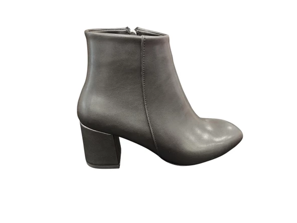 Ventes Yuvarlak Burun 6 cm Kalın Topuk Fermuarlı Günlük Kadın Bot - 4