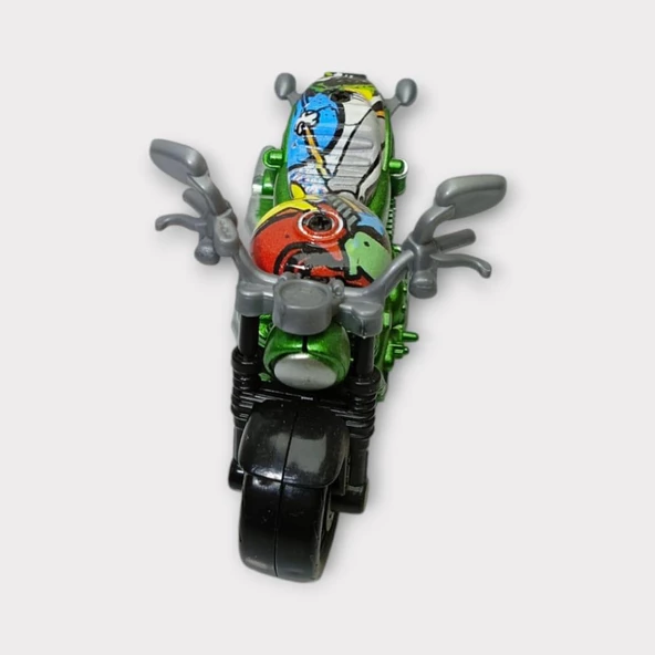Çek Bırak Custom Motorsiklet 9 Cm - Yeşil - Resim 4