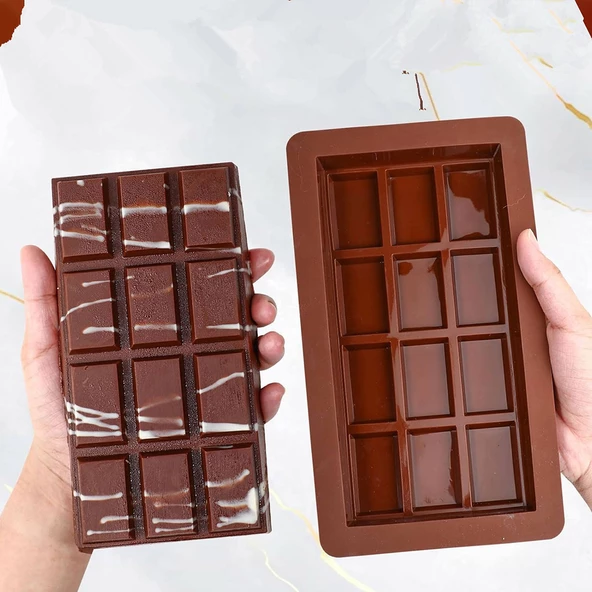 Silikon Kalıp Dubai Çikolata Bar ve Kek Büyük Boy Derin Tablet Dubai Çikolatası Kalıbı - Resim 2