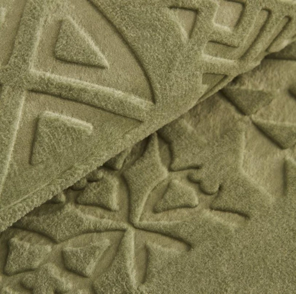 Karaca Home Rita Yeşil Tek Kişilik Emboss Battaniye - 3