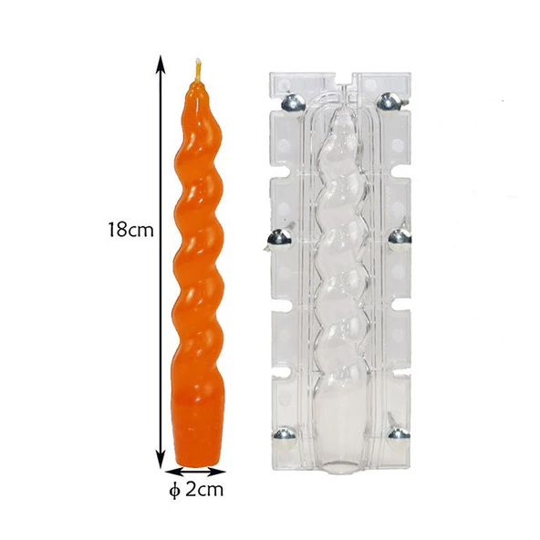 Poli Karbon Mum Kalıbı Şamdanlık Spiral Burgulu Uzun Kalıbı 18 CM - 5