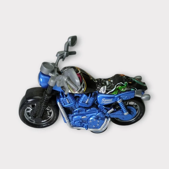 Çek Bırak Custom Motorsiklet 9 Cm - Mavi - Resim 2