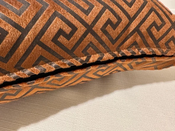 NİVEMESHOME MONET ZİGZAG ELYAF DOLGULU KIRLENT KAHVE-ANTRASİT 45 X 45 - 3