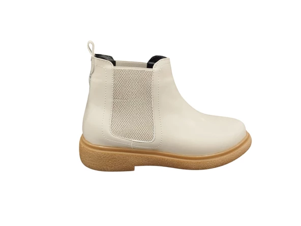 Ventes Yandan Lastikli Yuvarlak Burun Kaydırmaz Kauçuk Taban Günlük Kadın Bot