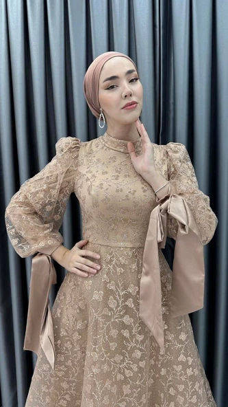 24Y4852 HENNİN ABİYE SİMLİ ÇALIKUŞU KOL BAĞLAMALI - 5