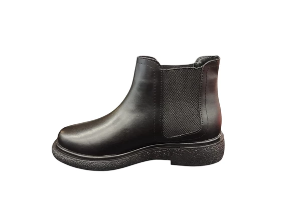 Ventes Yandan Lastikli Yuvarlak Burun Kaydırmaz Kauçuk Taban Günlük Kadın Bot - 6