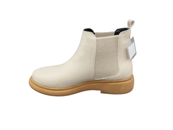 Ventes Yandan Lastikli Yuvarlak Burun Kaydırmaz Kauçuk Taban Günlük Kadın Bot - 2