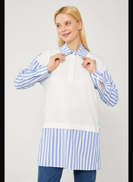 24Y270013 LEVİDOR SWEAT SHİRT GÖMLEK DETAY