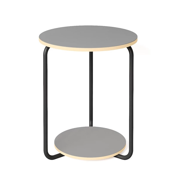 Eportatif Yuvarlak Dekoratif Zigon Sehpa Orta Sehpa Füme 1541 - 4