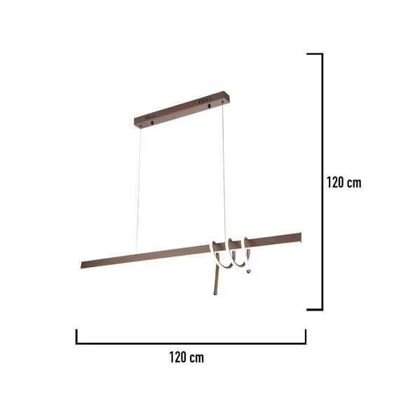 Apliqa Feyza Krom Sıralı 45 Watt Modern Tasarım Yemek Masası Üstü Led Avize - 3