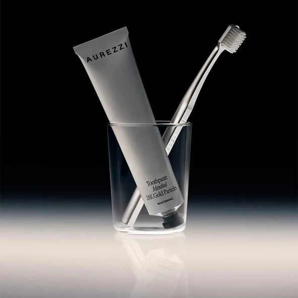 Aurezzi Menthol Mentol Aromalı 24K Altın Parçacıkları Beyazlatıcı Diş Macunu 75ML - 3