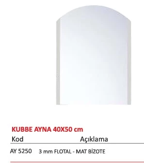 ALZ TEK AYNA 40 x 50 cm KUBBE ( AY5250 )