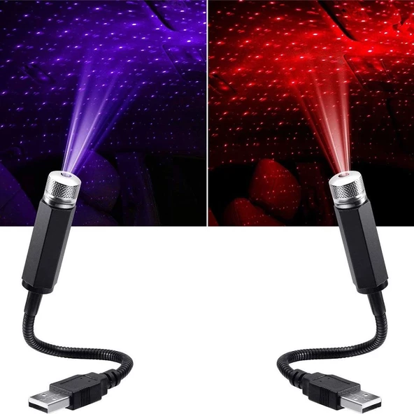 UpWay Usb Yıldızlı Dekoratif Led Işık Araç İçi Oda Mekan Süsleme Gece Lambası - 2