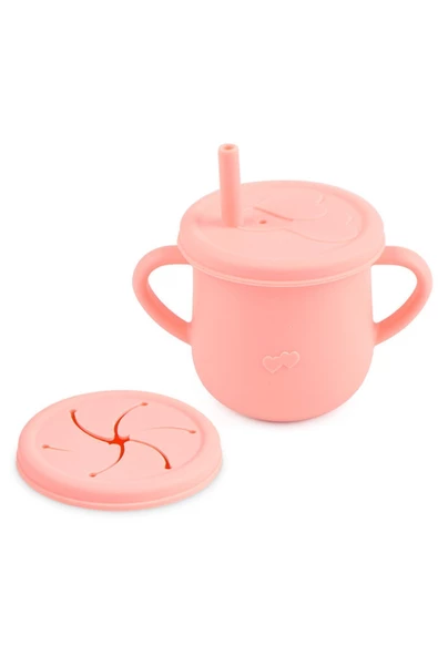 JOJOBEBEK Silikon Beslenme Seti Vakumlu Silikon Mama Tabağı, Mama Kasesi, Önlük, Kaşık, Pipetli Bardak - 6