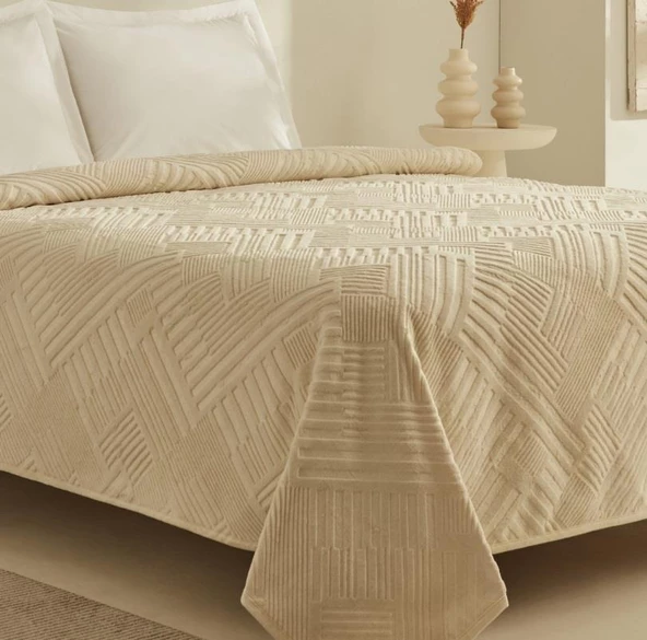 Karaca Home Rita Ekru Tek Kişilik Emboss Battaniye - 2