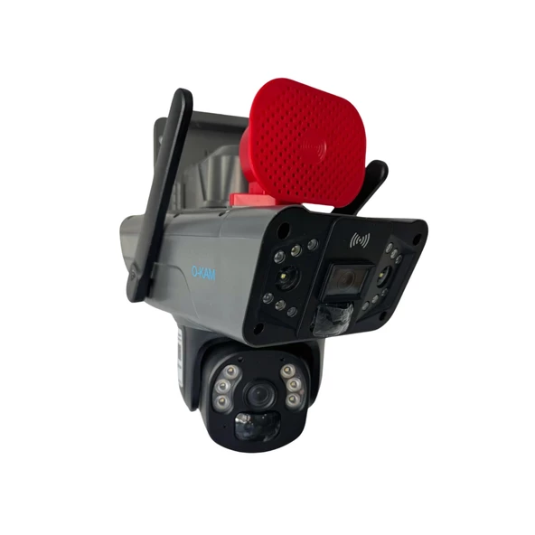 O-KAM-3915 4G 6MP Dual Lens Solar PTZ Güneş Panelli Kamera - 2