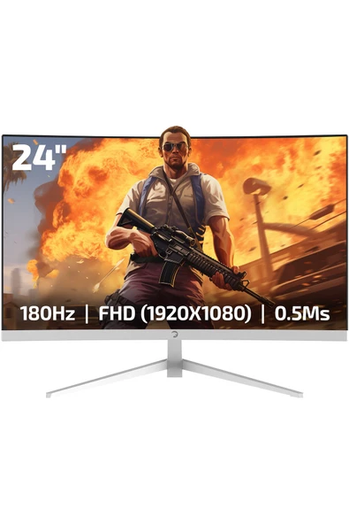 Gamepower Vivid T40 24'' 1800R Curved Rgb Beyaz 180Hz 0.5ms Fhd Va Panel 2X2W Speaker Gaming Monitör