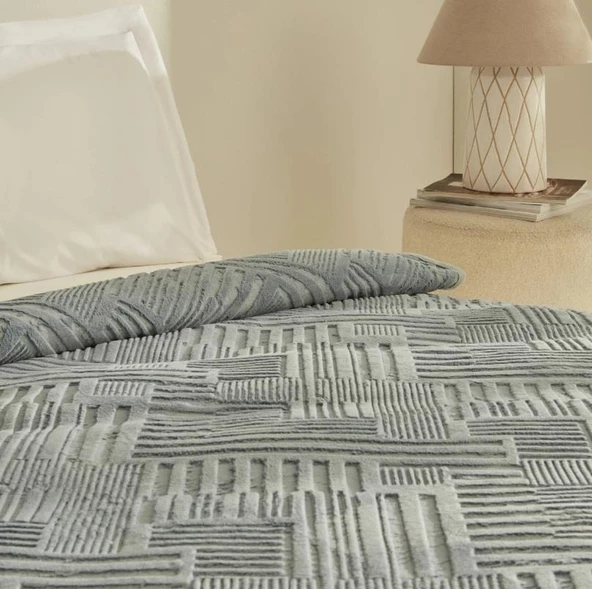 Karaca Home Rita Mavi Tek Kişilik Emboss Battaniye - 3