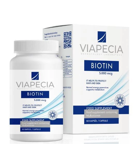 Viapecia Biotin 5000 mcg 60 Kapsül