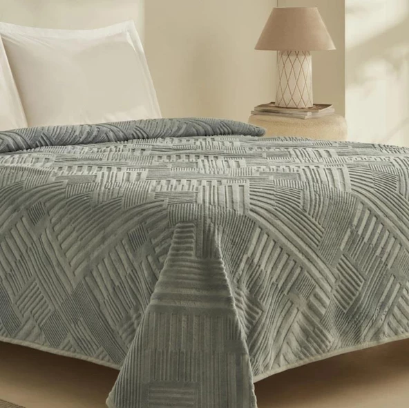 Karaca Home Rita Mavi Tek Kişilik Emboss Battaniye - 2