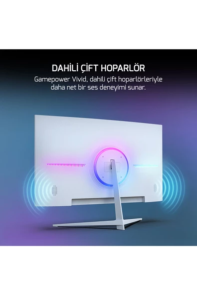 Gamepower Vivid T40 24'' 1800R Curved Rgb Beyaz 180Hz 0.5ms Fhd Va Panel 2X2W Speaker Gaming Monitör - 8