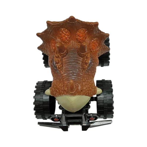 Sürtmeli Dinazor Robota Dönüşen Araba 14 Cm - Kahverengi - Resim 4