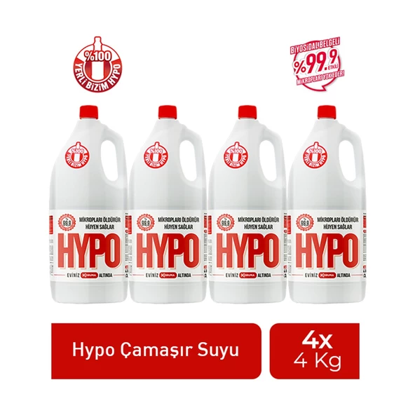 Hypo Çamaşır Suyu 4 kg x 4 Adet