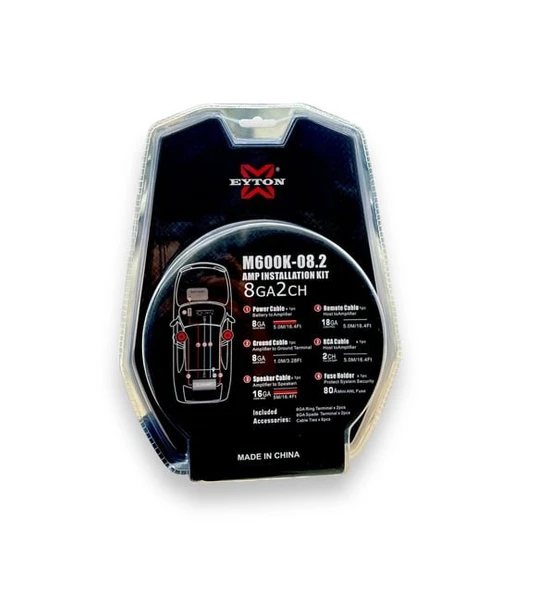 Eyton M600K 08.2 Yüksek Performanslı 8GA Tam Bakır Kablo Seti