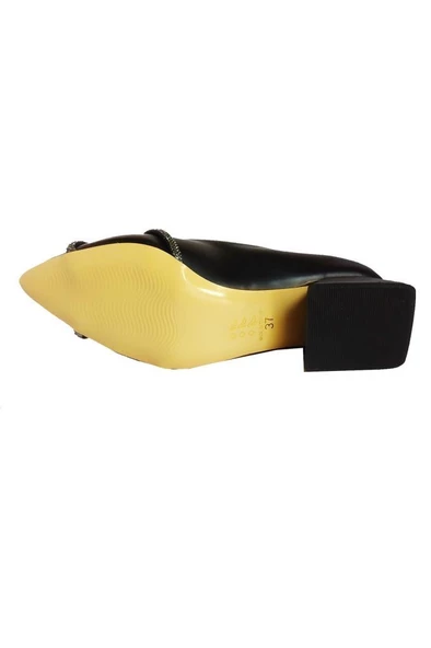 Önder 379-24 Deri Taşlı Kare Topuklu Kadın Ayakkabı - 3