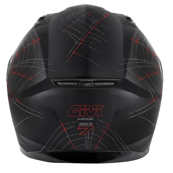 GIVI 50.7 PHOBIA MAT SİYAH-KIRMIZI KASK - Resim 4