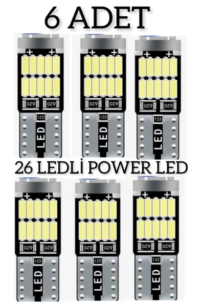 OWL YLC T10 Led 26 Ledli T10 5W Beyaz Park Plaka Tavan Ampulü 6 Adet