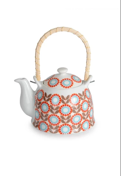 İpek Bitki Demliği Porselen Retro - Resim 2