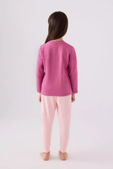 U.S. Polo Assn. 1966 Authentic Brand Kız Çocuk Leylak Uzun Kol Pijama Takım - 5