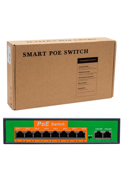 Epilons Powermaster 8+2 Port 10/100 Mbps 96 Watt Poe Ethernet Swıtch - 3