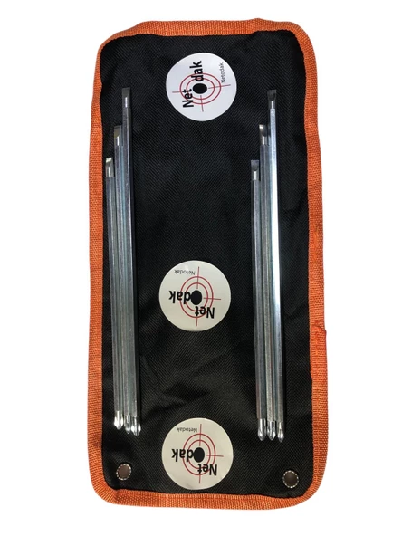 6 Parça Çift Taraflı Tornavida Seti Çantalı Darbeli Kauçuk Kaplamalı Yıldız ve Düz Tornavida Seti - 5