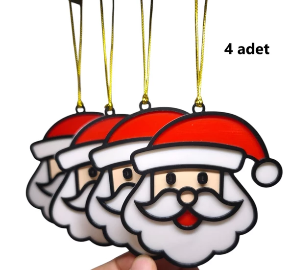 Yılbaşı Çam Ağacı Süsleri Neol Baba  4 Adet 9 x 9 cm - 3