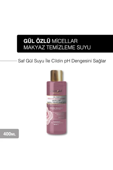 DERMOKİL GÜL ÖZLÜ MICELLAR MAKYAJ TEMİZLEME SUYU 400ML - Resim 3