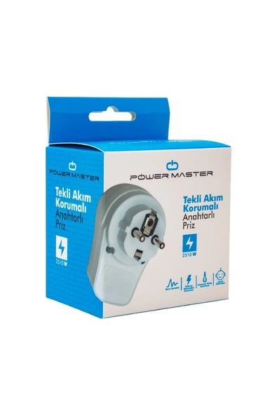 Powermaster Anahtarlı Beyaz Akım Korumalı Priz - Çocuk Koruyuculu - 3