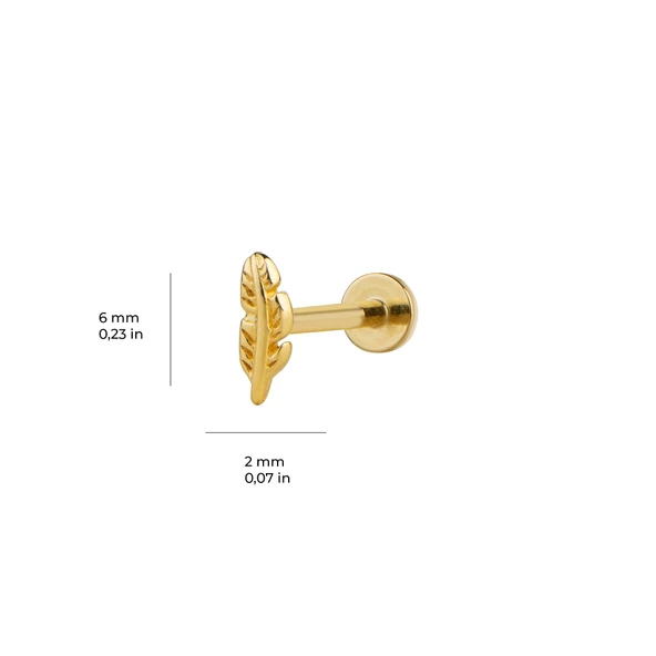 Yaprak Altın Piercing - 3