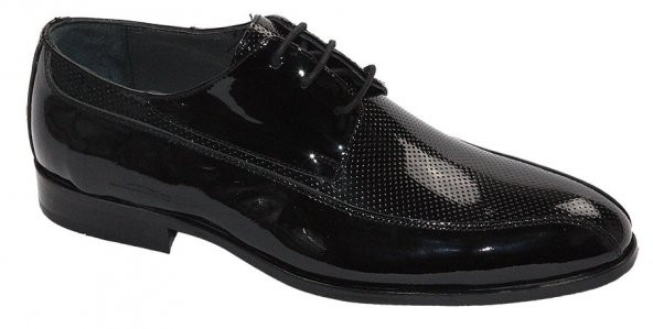 Arino Kösele Klasik Ayakkabı Siyah Rugan Baskı
