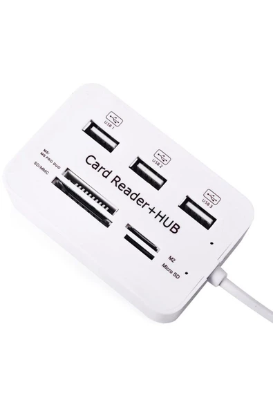 Powermaster AKLL ShopZum PM-6052 4 SLOT KART OKUYUCU + 3 PORT USB 2.0 ÇOKLAYICI - 5