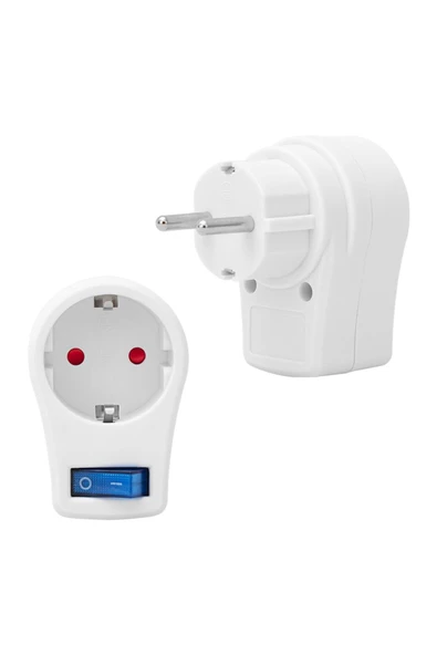 Powermaster Anahtarlı Beyaz Akım Korumalı Priz - Çocuk Koruyuculu