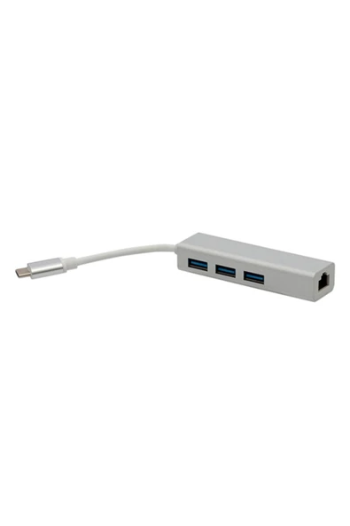 Powermaster Pm-18229 Usb Type-c 3.0 3 Port Hub + Gıgabıt Ethernet Adaptör