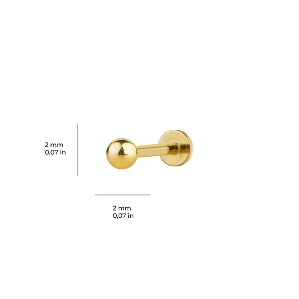 2 mm Top Altın Piercing - 2