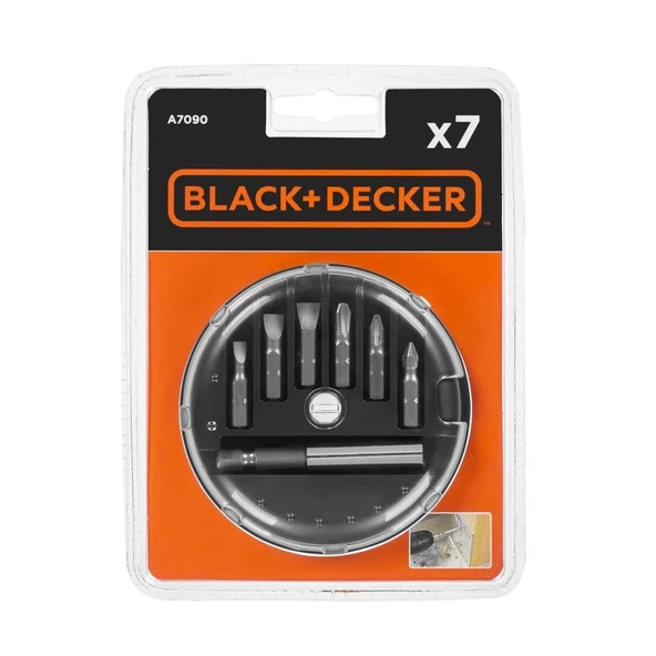 Black&Decker 7 Parça Vidalama Seti - A7090-XJ