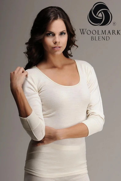 Hasyün 07625 Kadın Ribana Biyeli Yün Uzun Kollu İçlik