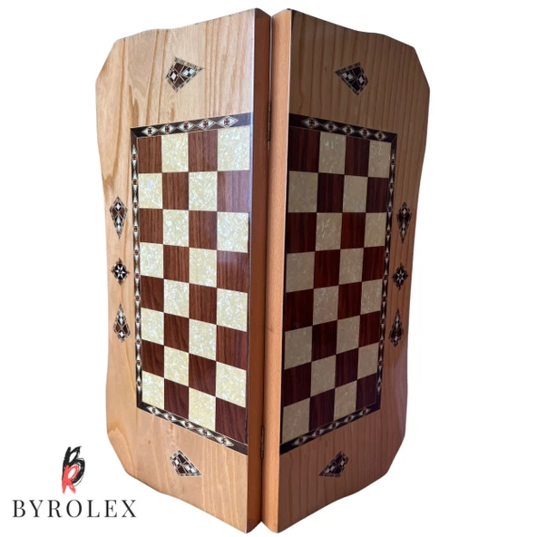 Helena EL İŞÇİLİĞİ 65 X 55 CM BOYUTLARINDA GERÇEK AHŞAP TAVLA - 5